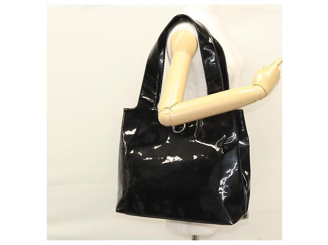 Borsa a Spalla Gancini Smalto Nero Argento di Salvatore Ferragamo Auth bs24679 - vista 21