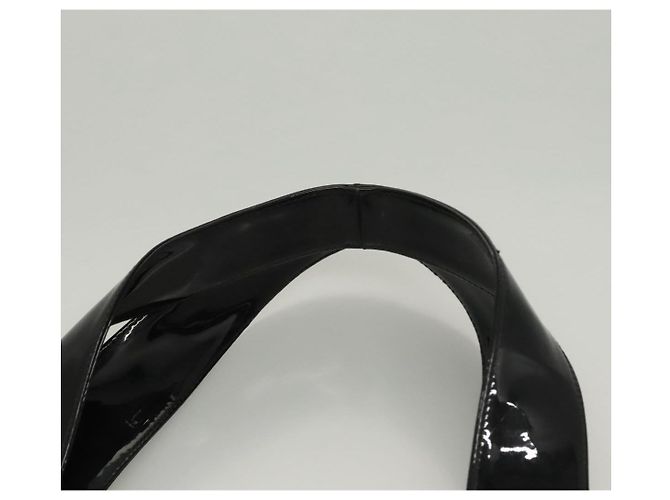 Borsa a Spalla Gancini Smalto Nero Argento di Salvatore Ferragamo Auth bs24679 - vista 8