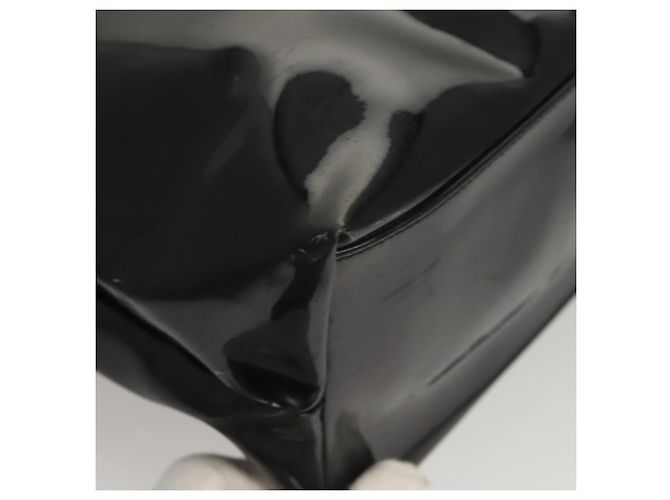 Borsa a Spalla Gancini Smalto Nero Argento di Salvatore Ferragamo Auth bs24679 - vista 9