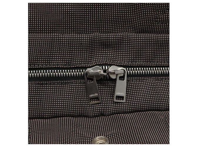 Hermès HERMES Handtasche Her Line MM aus grauem Canvas Auth kk463 Braun - Ansicht 10