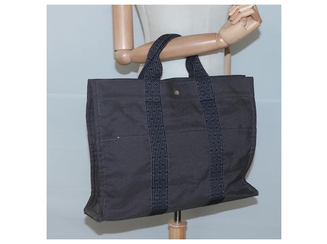 Hermès HERMES Handtasche Her Line MM aus grauem Canvas Auth kk463 Braun - Ansicht 19