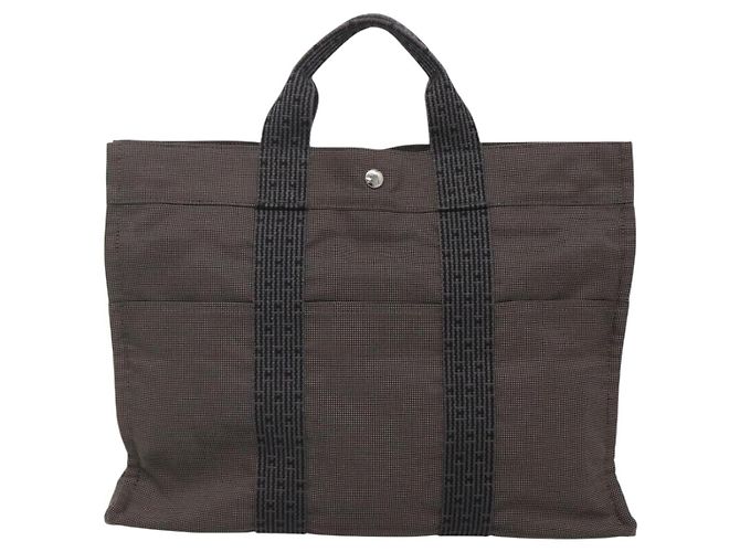 Hermès HERMES Handtasche Her Line MM aus grauem Canvas Auth kk463 Braun - Ansicht 2