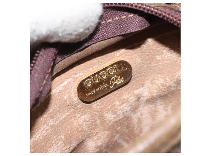 Borsa a spalla GUCCI GG Plus Supreme in pelle PVC beige oro Auth th5907 D'oro - vista 11