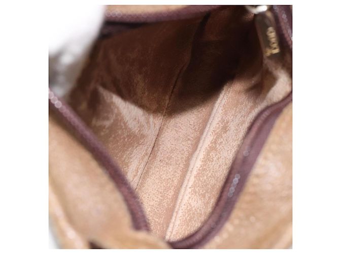 Borsa a spalla GUCCI GG Plus Supreme in pelle PVC beige oro Auth th5907 D'oro - vista 12