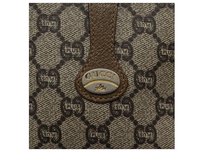 Borsa a spalla GUCCI GG Plus Supreme in pelle PVC beige oro Auth th5907 D'oro - vista 17