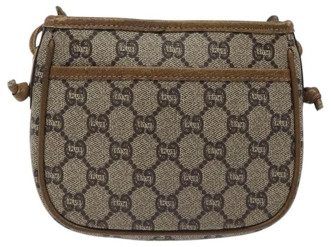 Borsa a spalla GUCCI GG Plus Supreme in pelle PVC beige oro Auth th5907 D'oro - vista 2