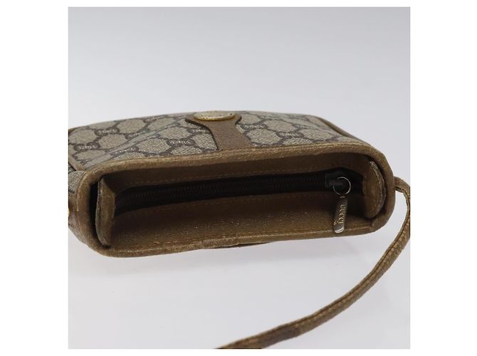Borsa a spalla GUCCI GG Plus Supreme in pelle PVC beige oro Auth th5907 D'oro - vista 6