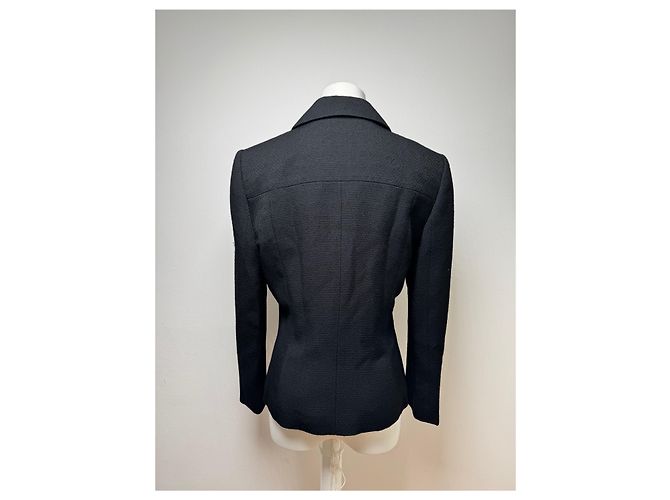 Vintage Givenchy Wolltrenchcoat schwarz - Ansicht 15