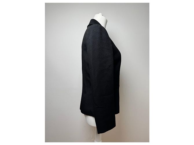Vintage Givenchy Wolltrenchcoat schwarz - Ansicht 2