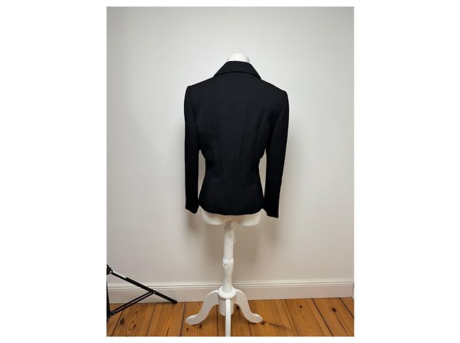 Vintage Givenchy Wolltrenchcoat schwarz - Ansicht 3