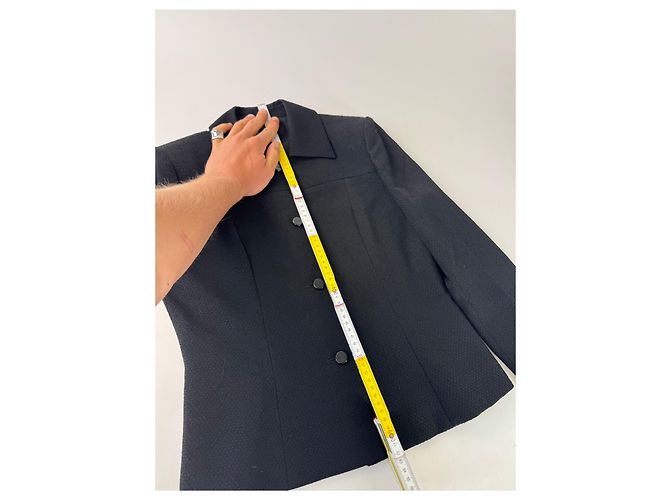 Vintage Givenchy Wolltrenchcoat schwarz - Ansicht 9