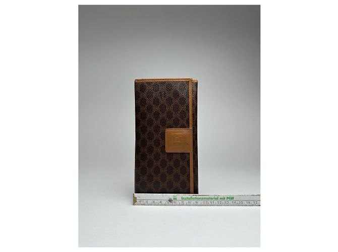 Triomphe Céline Vintage Celine Paris Leather monogram Wallet Brown - view 11