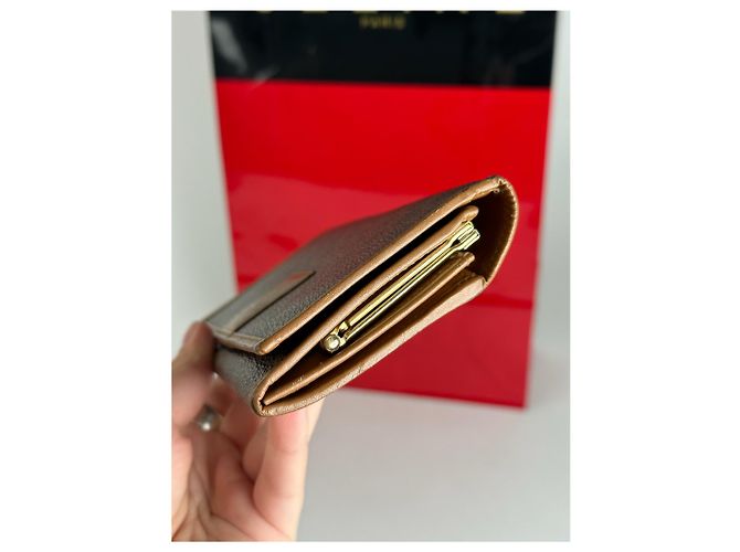 Triomphe Céline Vintage Celine Paris Leather monogram Wallet Brown - view 4