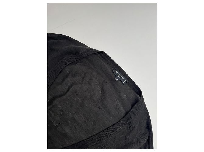 Vintage Etro Wollcardigan 48/M Anthrazitgrau - Ansicht 14