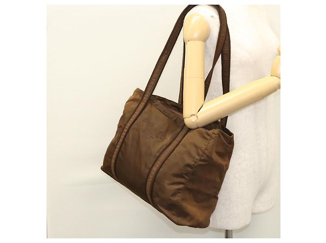 PRADA Tote Bag Nylon Braun Auth th5852 - Ansicht 27