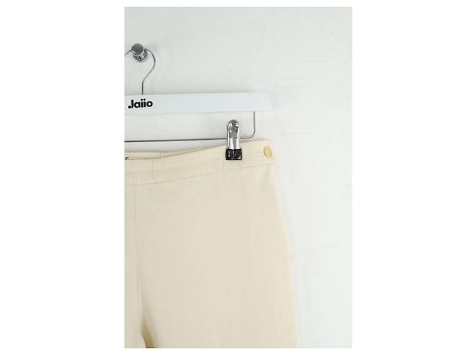 Hermès Ecru Weite Leinenhose Roh - Ansicht 2
