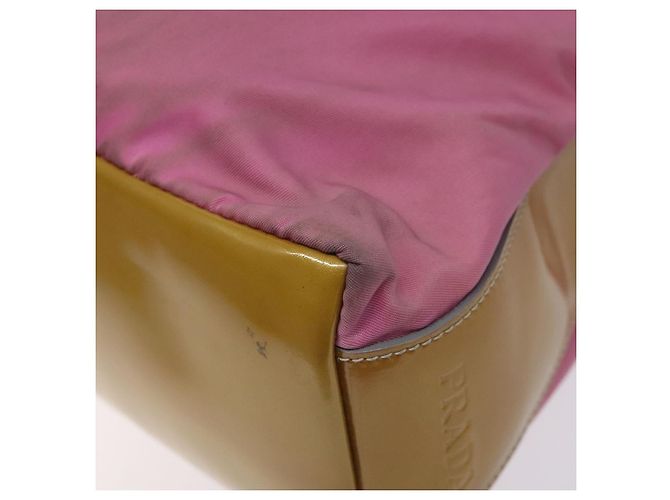 Borsa a spalla PRADA in nylon rosa argento autentica fm4561 - vista 16