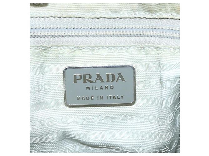 Borsa a spalla PRADA in nylon rosa argento autentica fm4561 - vista 19