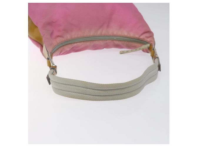 Borsa a spalla PRADA in nylon rosa argento autentica fm4561 - vista 7