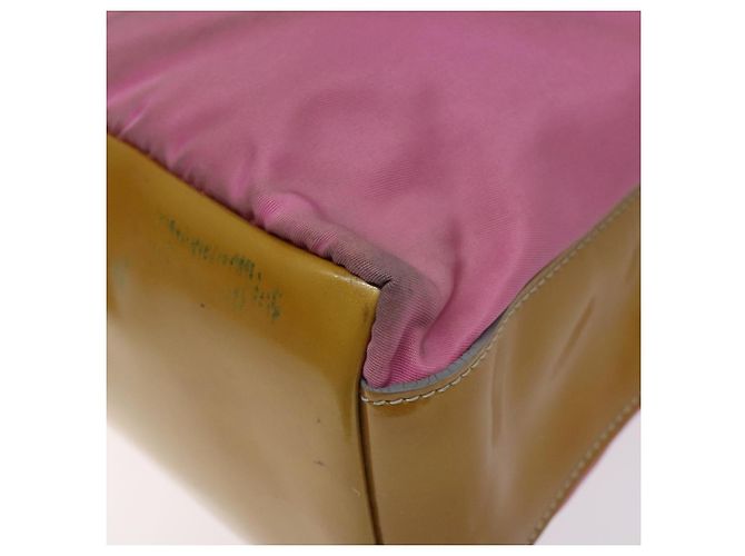 Borsa a spalla PRADA in nylon rosa argento autentica fm4561 - vista 8