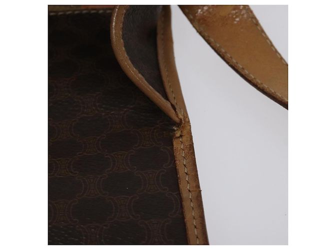 Céline Borsa a spalla in tela Macadam CELINE in pelle PVC marrone oro Auth 119211 D'oro - vista 10