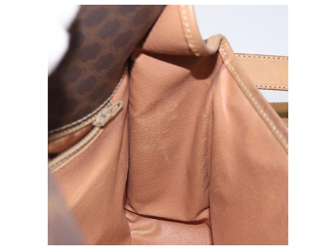 Céline Borsa a spalla in tela Macadam CELINE in pelle PVC marrone oro Auth 119211 D'oro - vista 20