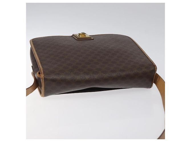 Céline Borsa a spalla in tela Macadam CELINE in pelle PVC marrone oro Auth 119211 D'oro - vista 6