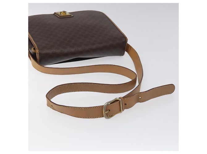 Céline Borsa a spalla in tela Macadam CELINE in pelle PVC marrone oro Auth 119211 D'oro - vista 7