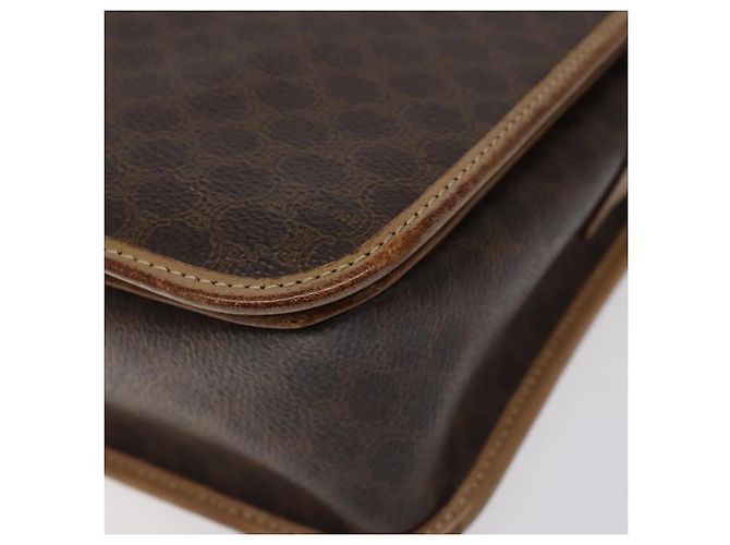 Céline Borsa a spalla in tela Macadam CELINE in pelle PVC marrone oro Auth 119211 D'oro - vista 9
