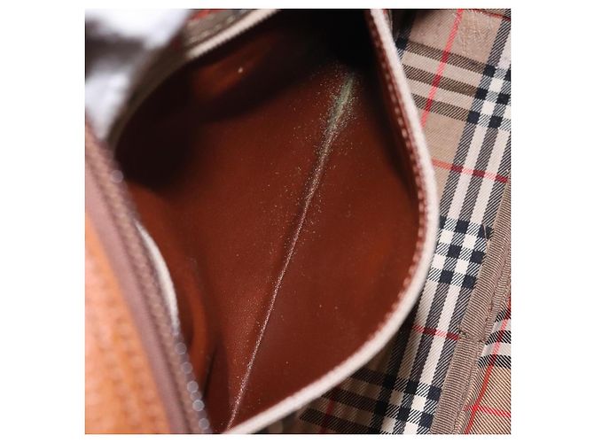 Autre Marque Borsa a Spalla Burberrys in Pelle Marrone Oro Auth ep8711 D'oro - vista 12