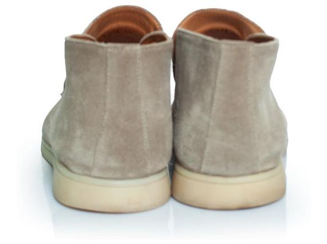 Autre Marque Aurelien, mocassini da città in suede grigio beige classico - vista 5