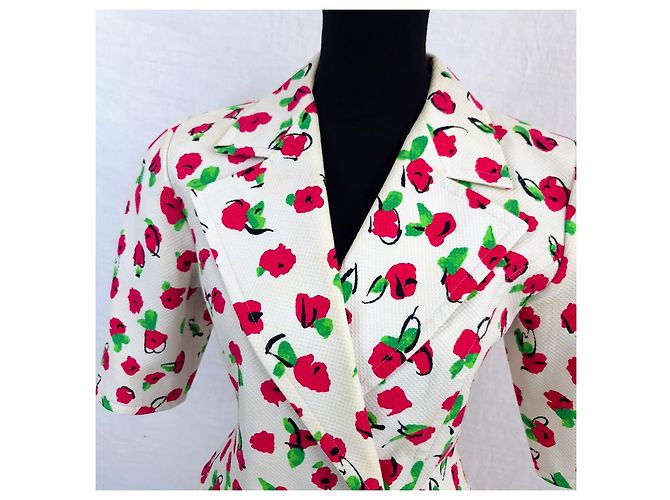Guy Laroche komplett mit Mohnblumenjacke und -rock Weiß Mehrfarben - Ansicht 6
