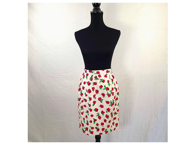 Guy Laroche komplett mit Mohnblumenjacke und -rock Weiß Mehrfarben - Ansicht 8