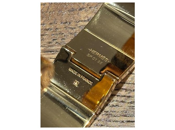 Hermès Bracelete GM Hermes Charnier Preto Dourado - vista 10