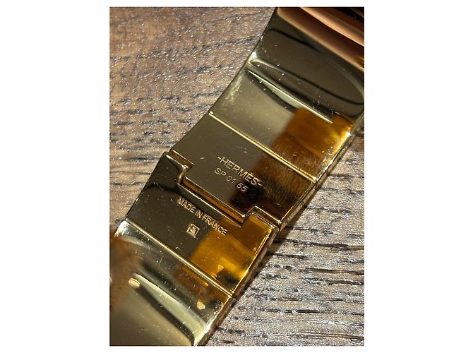 Hermès Bracelete GM Hermes Charnier Preto Dourado - vista 4