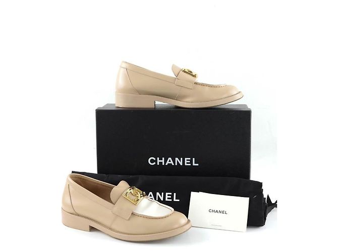 Chanel Mocassini in pelle beige - vista 6