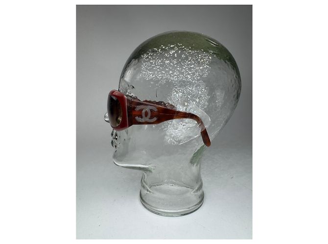 Vintage Chanel CC Sonnenbrille rot - Ansicht 5