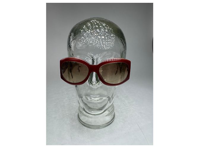 Vintage Chanel CC Sonnenbrille rot - Ansicht 6