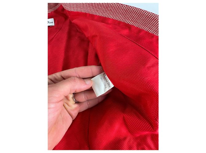 Blazer trench vintage Dior rosso bianco L - vista 10