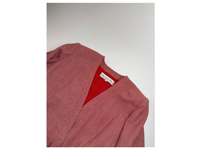 Blazer trench vintage Dior rosso bianco L - vista 12