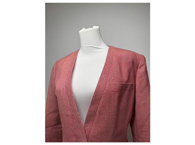 Blazer trench vintage Dior rosso bianco L - vista 15
