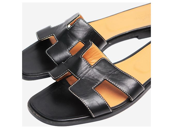 Hermès Black Oran sandals - size EU 40 - view 4