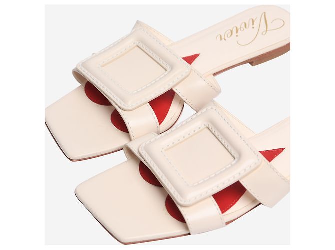Roger Vivier Sandales plates crème - taille EU 39 - vue 4
