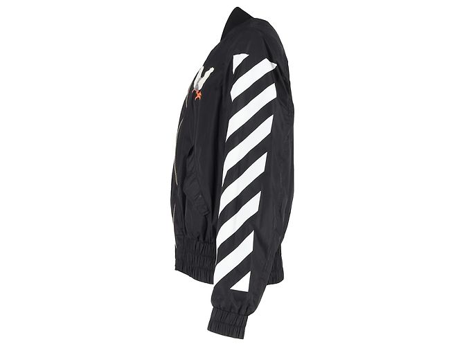 Off White Veste bomber en polyamide noir brodée d'un aigle Off-White - vue 2