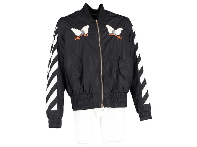 Off White Veste bomber en polyamide noir brodée d'un aigle Off-White - vue 4