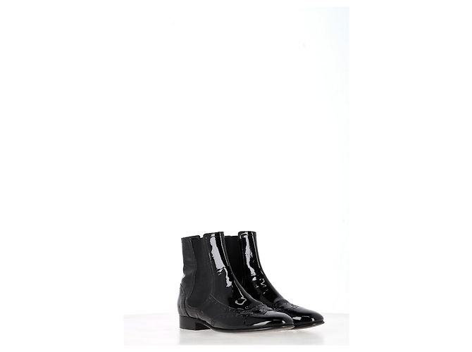 Timeless Stivaletti Chanel in pelle verniciata nera Nero - vista 10