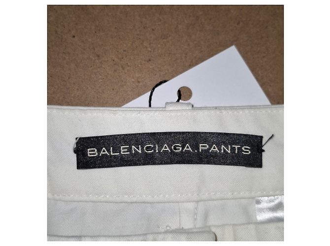 Pantalones Balenciaga de algodón blanco Crudo - vista 4