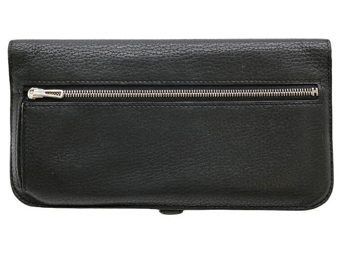 Hermès Portafoglio Lungo Dogon Hermes in Pelle Nera Nero - vista 3