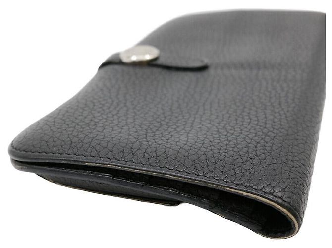 Hermès Portafoglio Lungo Dogon Hermes in Pelle Nera Nero - vista 5