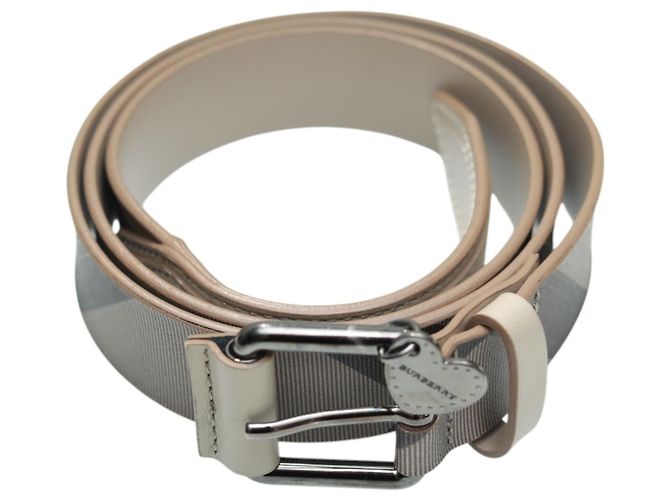 Burberry Beige Nova Check Heart beschichteter Canvas- und Leder-Gürtel mit Schnalle Größe 40/100 - Ansicht 2
